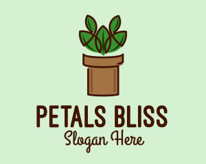 Geometric Potted Plant  logo design