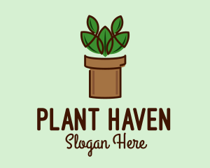 Geometric Potted Plant  logo design