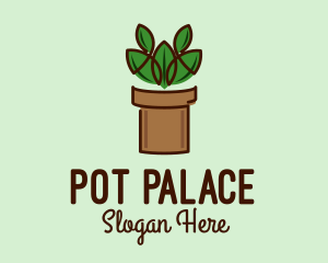 Geometric Potted Plant  logo design