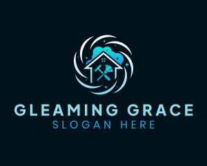 Sparkling Home Cleaning logo design