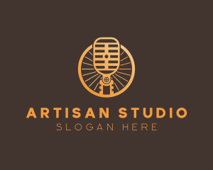 Microphone Broadcast Studio logo design