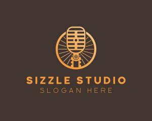 Microphone Broadcast Studio logo design