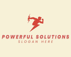 Electric Lightning Man logo design