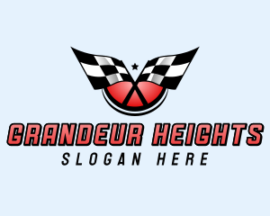 Car Racing Flag logo design