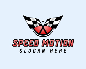 Car Racing Flag logo design