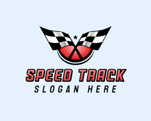 Car Racing Flag logo design