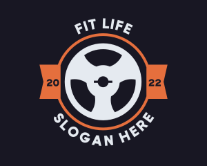 Strength Training Weights Badge logo design