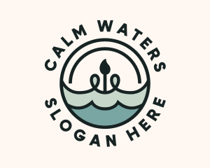 Water Flame Candle logo design