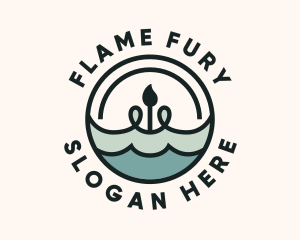 Water Flame Candle logo design