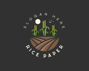 Rice Field Agriculture logo design