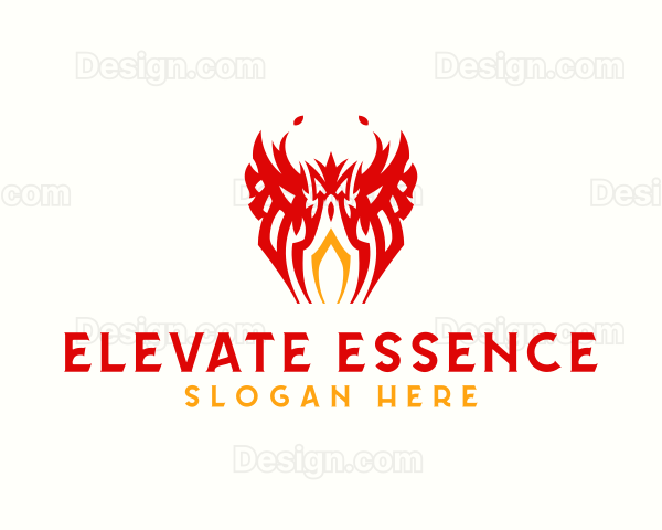 Tribal Flame Phoenix Logo