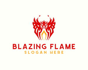 Tribal Flame Phoenix logo design