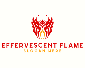 Tribal Flame Phoenix logo design