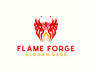 Tribal Flame Phoenix logo design