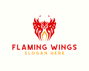 Tribal Flame Phoenix logo design