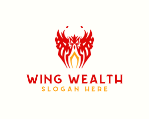 Tribal Flame Phoenix logo design