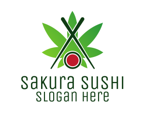 Cannabis Sushi Chopsticks logo design