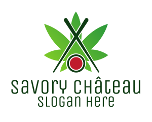 Cannabis Sushi Chopsticks logo design