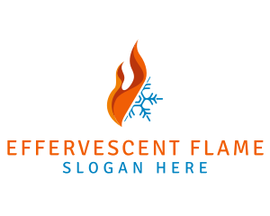 Fire Snowflake Ventilation logo design