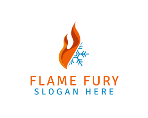 Fire Snowflake Ventilation logo design