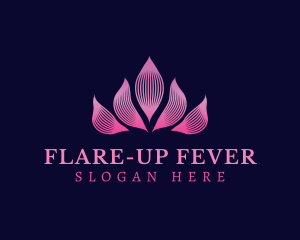 Fire Flower Wave Motion logo design