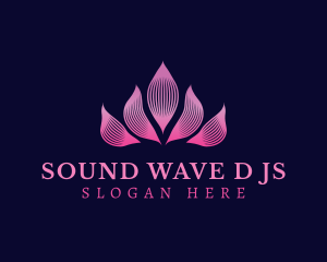 Fire Flower Wave Motion logo design