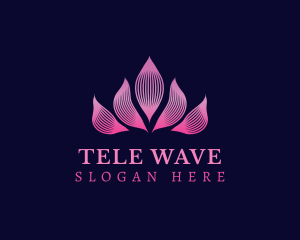 Fire Flower Wave Motion logo design