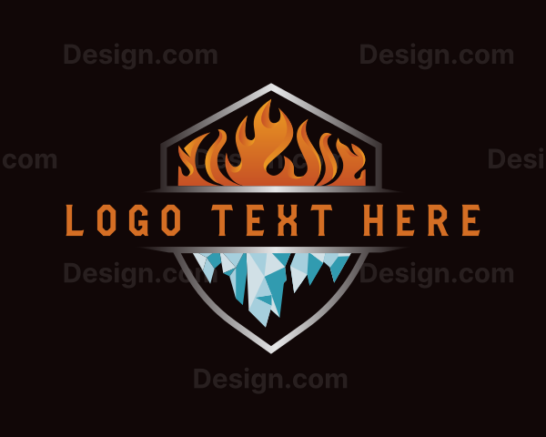 Fire Ice Heating Cooling Logo