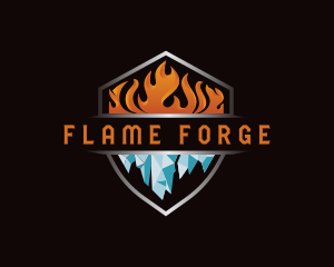 Fire Ice Heating Cooling logo design