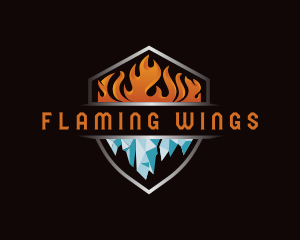 Fire Ice Heating Cooling logo design