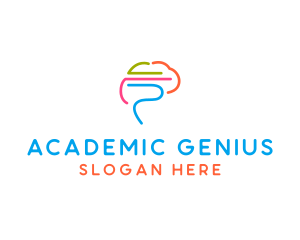 Colorful Brain Genius  logo design