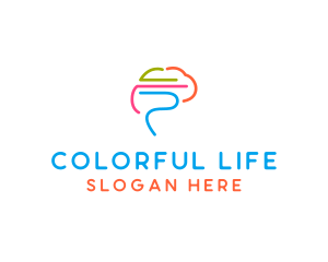 Colorful Brain Genius  logo design