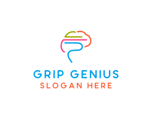 Colorful Brain Genius  logo design