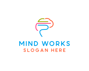 Colorful Brain Genius  logo design