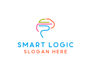 Colorful Brain Genius  logo design