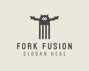 Fork Bat Comb logo design