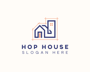 House Blueprint Architecture logo design