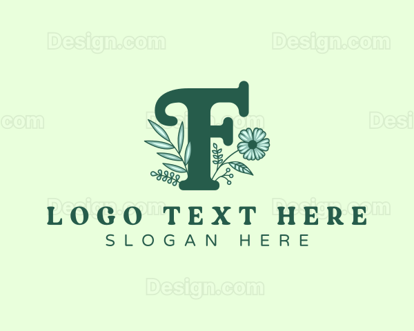 Fancy Floral Marketing Letter F Logo