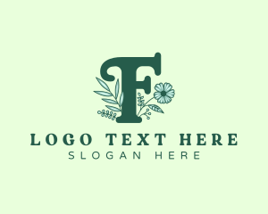 Fancy Floral Marketing Letter F logo