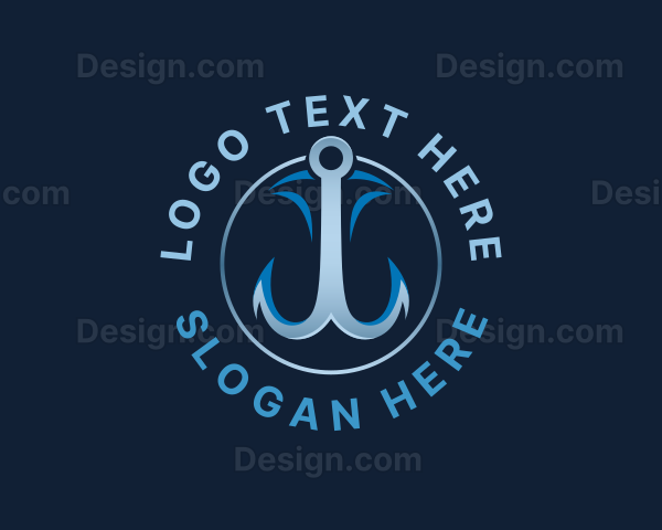 Aquatic Fishing Hook Logo