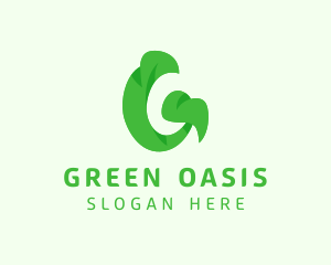 Green Plant Letter G logo design
