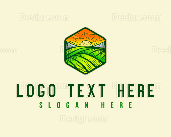 Mountain Sunset Landscape Logo