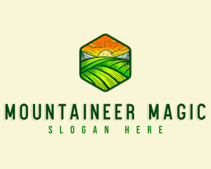 Mountain Sunset Landscape logo design