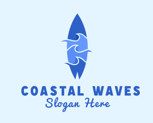 Beach Surfing Waves logo design