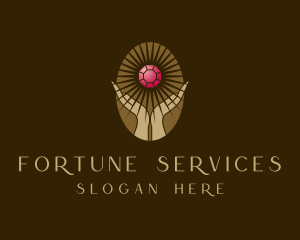Fortune Teller Hand Gemstone logo