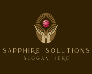 Fortune Teller Hand Gemstone logo