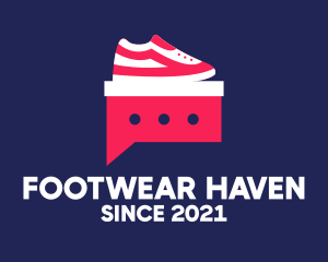 Sneakers Footwear Chat  logo design