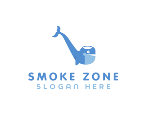 Smoking Pipe Whale logo design