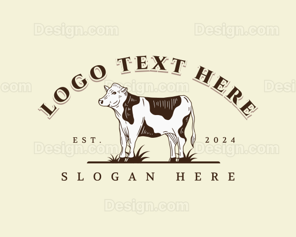 Cow Livestock Farm Logo