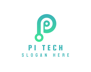 Minimalist Tech P logo design